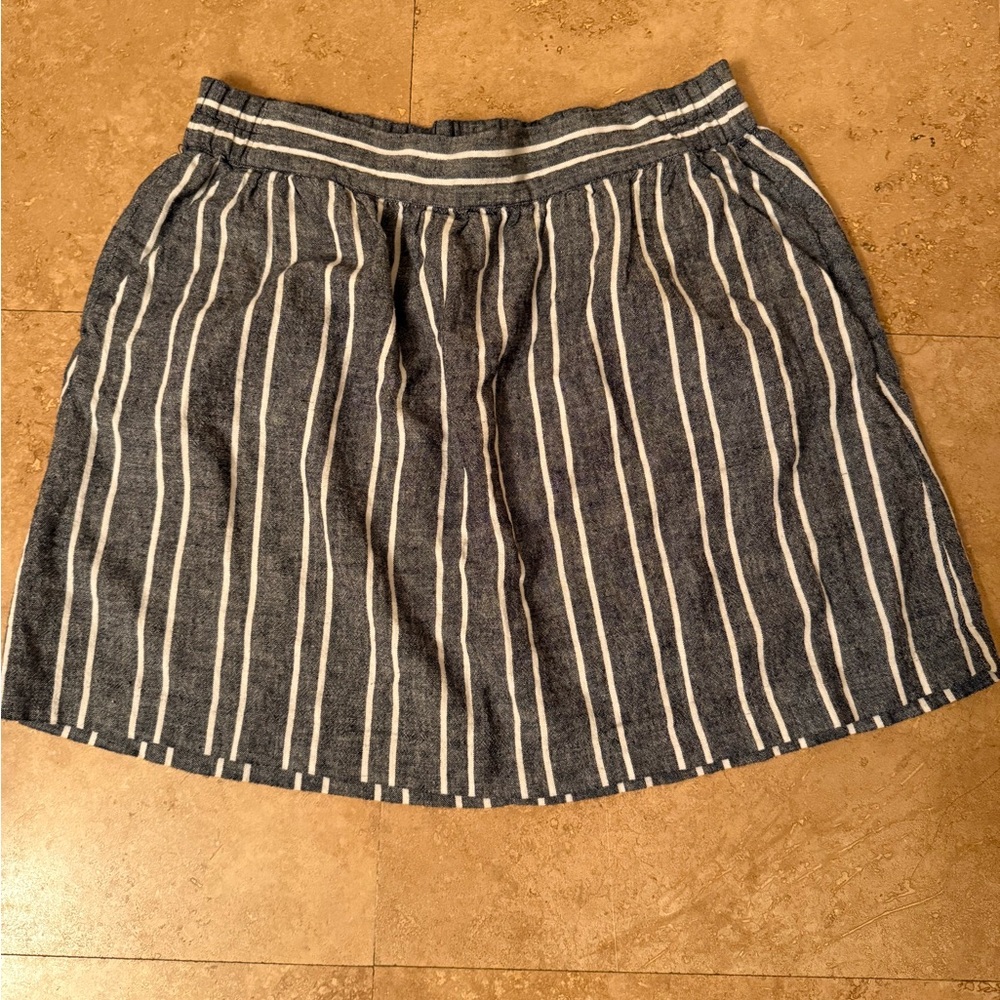 LOFT Black and White Mini A-Line Skirt